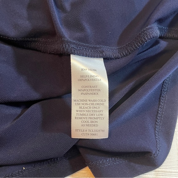 Connected Apparel Navy Polkadot Dress Women's Size 12 Career Office Cap Sleeve - Picture 7 of 7